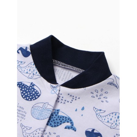 Details for children with closed legs "whales", white/blue color, height 62 cm-1