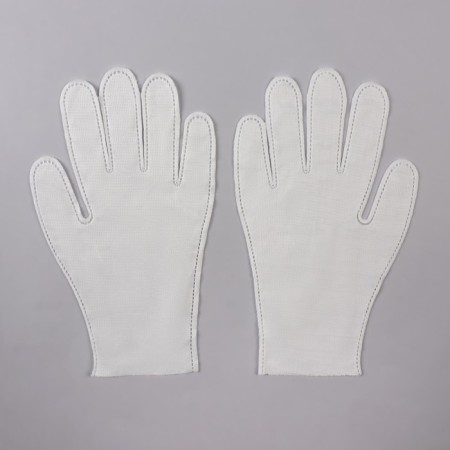 Cotton gloves "economy", universal size, steam, packing 12 pairs, white color-2