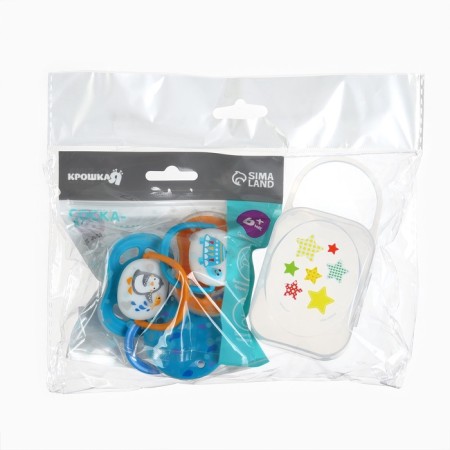 Nipple - anatomical dummy "for a boy" +6 months, 2 pcs., Holder 1 pc. + container.-18