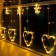 Garland “fringe” 2.4 × 0.9 m with nozzles “heart”, ip20, transparent thread, 186 LED, glow warm white, 8 modes, 220 V