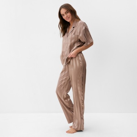 Female set (shirt, trousers) KAFTAN SILK "strip" size 40-42, powder-4