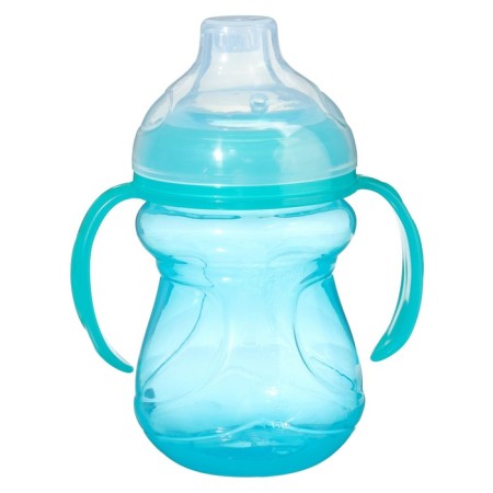 Drunker - children's impotance with a soft nose, 250 ml., With handles, green color-2