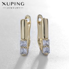 Earrings with rhinestones Xuping discouraged, white color in gold