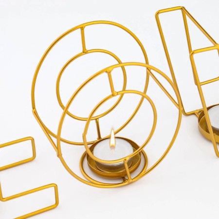 Summary of the metal desktop "Love", 13.5 x 42 cm, gold-5
