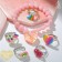 Set of children's “chosen” 6 objects: bracelet, 5 rings, heart, shape mix, color