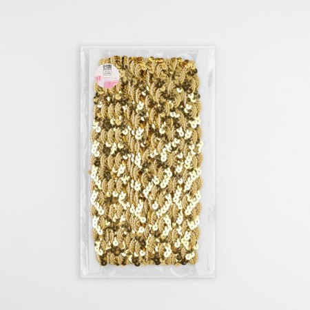 Decorative braid with sequins, 15 mm, 9.1 ± 0.5 m, gold color-2