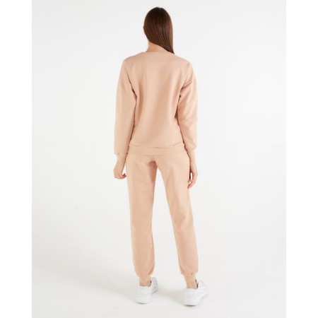 Women's costume (sweatshirt, trousers) minku: casual collection beige color, size 42-6