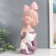 Polystone souvenir "Baby with a scythe, a bow in peas, with a cat" 36x12x15.5 cm