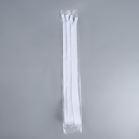 Lightning "Spiral", No. 7, detachable, waterproof, automatic lock, 80 cm, white color-2