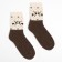 Women's socks from Mongolian wool, chocolate/deer color, size 23 (34-36)