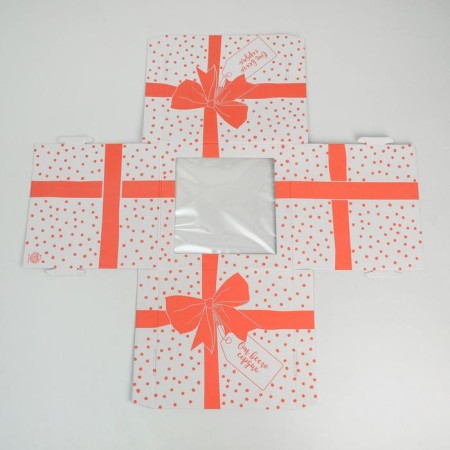 Box for a cake with a window, confectionery packaging "from the bottom of the heart" 30 x 30 x 30 cm-5