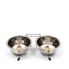 A set of 2 relief bowls on a stand, 2 x 350 ml
