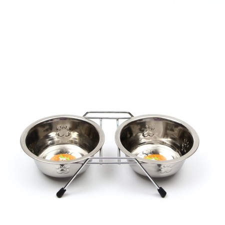 A set of 2 relief bowls on a stand, 2 x 350 ml