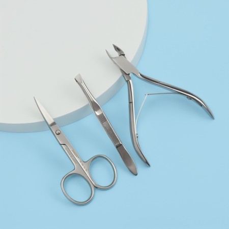 Manicure set, 3 objects, on a blister, silver color, sis-42