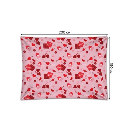 Decorative panel with photo printing "Kiss Love", horizontal, size 150x200 cm-1