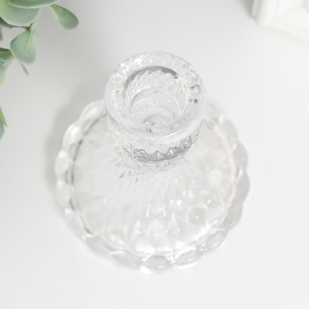 Glass Glass for 1 candle "Geneva" d-2.2 cm transparent 10.5x7.7x7.7 cm-1