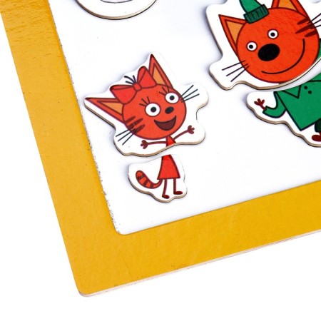 Wooden toy "Three cats" Magnetic board, 15 × 15 cm-2