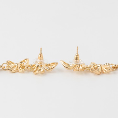 Earrings Metal "Style" Flower with a drop, color gold-2