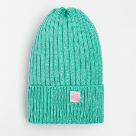 Hat for girls, mint color/unicorn, size 52-56