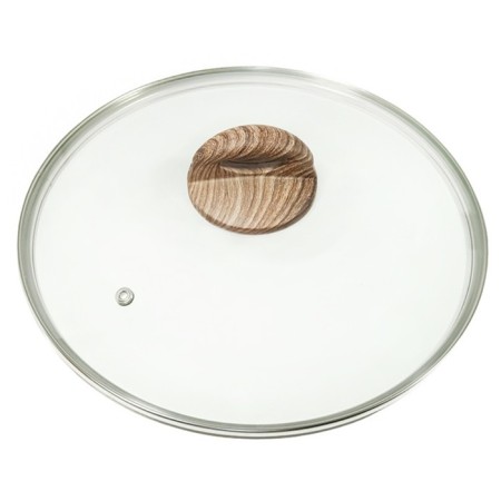 Glass cover Panairo Wood, Soft-Touch pen, with a lid, d = 22 cm-2