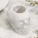 Skull candlestick from gypsum with faces, 6x9x6.5cm, marble with black stripes