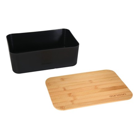 Khlebnitsa Oursson, 29.6 × 19.6 × 11 cm, with a cutting board, black-5