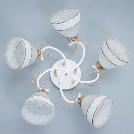 Askfeya chandelier 5he27 40W white-gold 50x50x24 cm Bayerlux-4