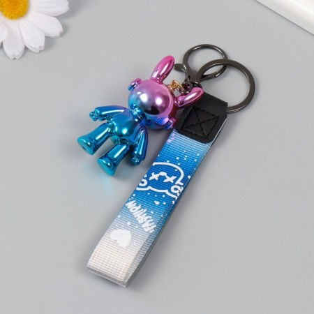 Trick Plastic with carbine, strap "Bunny Cosmonaut" Holography 2.7x3.5x6.4 cm-2