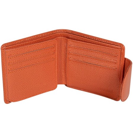 Wallet on the button, the map for cards (8)/bill, coral color 14x10.7x3cm-1