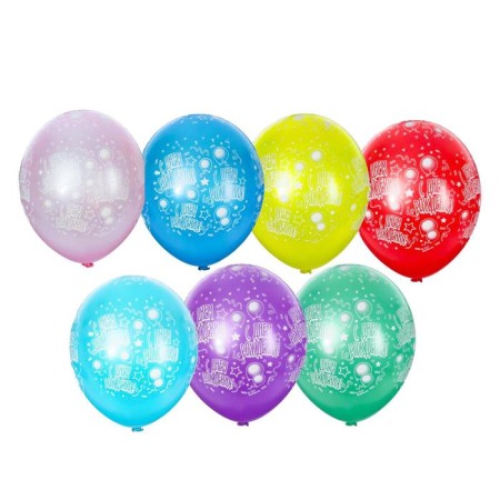 Shar Latex 14 "Happy Birthday!", Metal, set 25 pcs., Mix colors