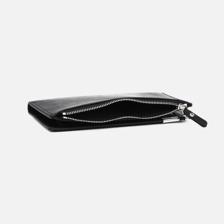 Male purse on a magnet, external pocket, black color-2
