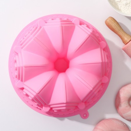 The form for baking the share "German cupcake. Castle ", silicone, 22 × 8 cm, color mix-2