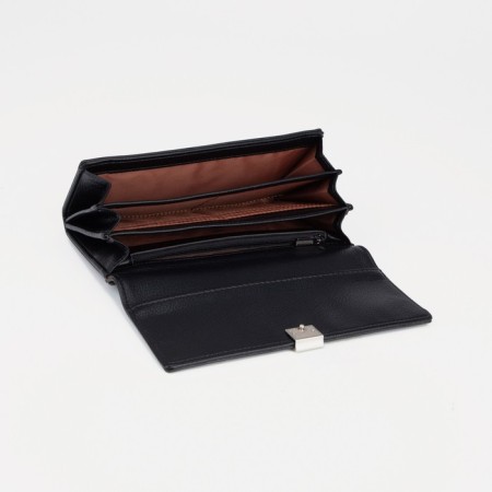 Women's wallet on the button, black color-2