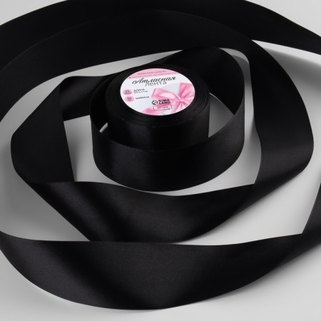 Satin tape, 50 mm × 23 ± 1 m, color black No. 39