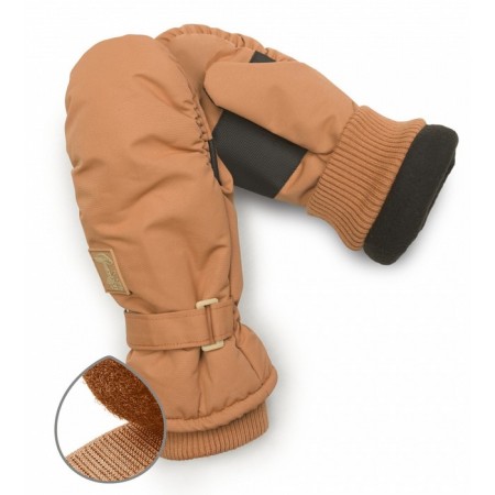 Children's mittens, size 14-15, ocher color-1