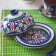 Maslenka Rishtan ceramics "Flowers", 13 cm, blue