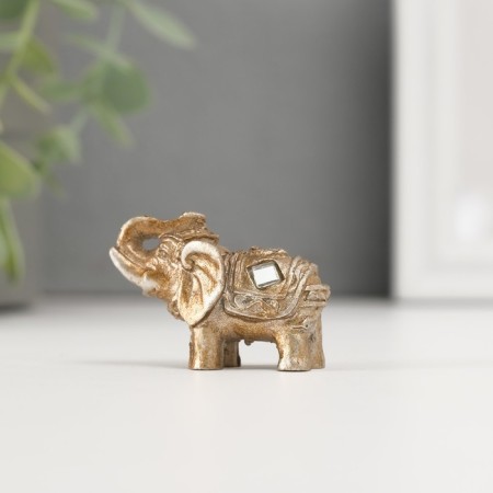 Souvenir Polystone "Elephant with a Flower on the Popon" 3x4x1.5 cm-3