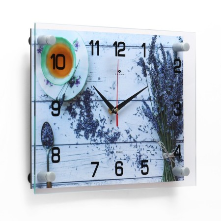 Wall clock: kitchen, "lavender tea", silent, 25 x 35 cm-1