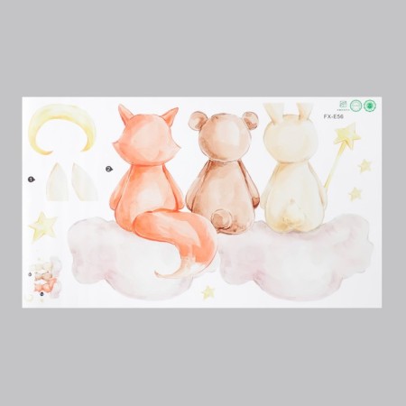 Sticker plastic interior color "ponytails on a cloud" 35x60 cm-1