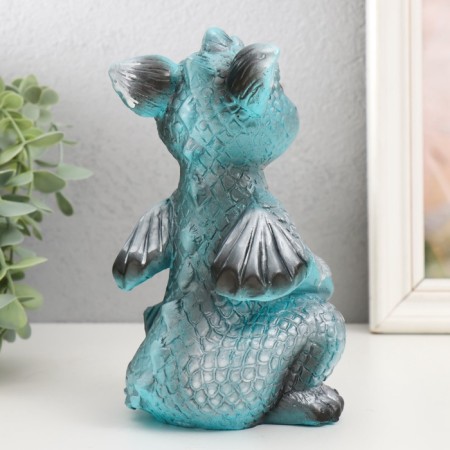 Figure "Dragon" 18x10x10 cm, turquoise-2