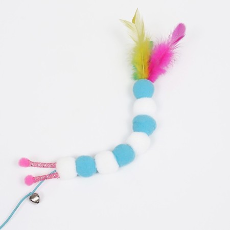 Domesticular “Caterpillar with feathers”, pen 49 cm, blue-1