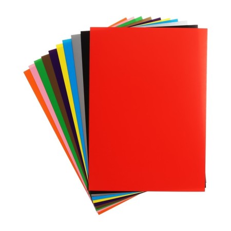 Set for children's creativity A4, 10 sheets Cardboard white coated +10 sheets Catcamet Cathedral Crossed + 10 sheets is colored paper, in folder-2