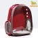 The backpack for carrying animals is transparent, 31 x 28 x 42 cm, red