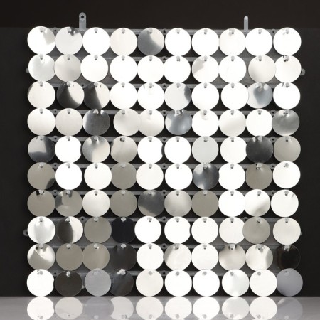 Panel with sequins for photo zones, round, 30*30cm, silver color