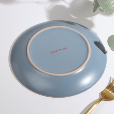 Board ceramic dessert shade "Vanilla", d = 19.5 cm, blue color-2