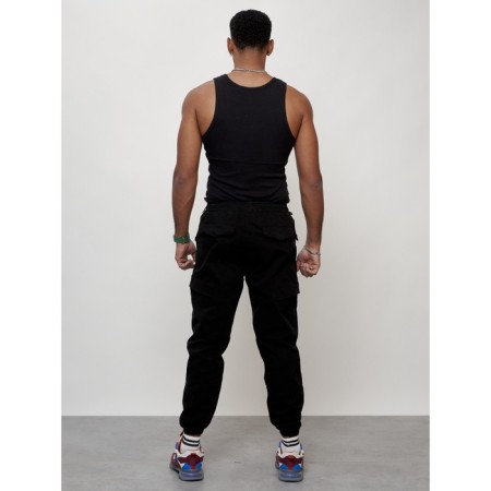Cargo jeans male, size 44, black color-9