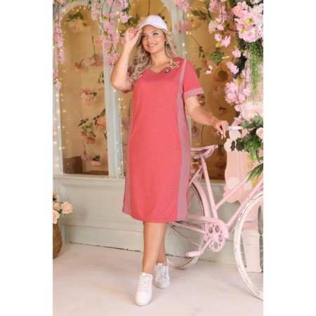 Female dress, size 54, coral color-3