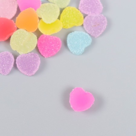 Decor for creativity plastic "heart-marmalade" set 30 pcs mix 1x1x0.5 cm-2