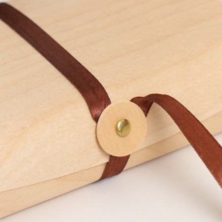 Casket wood under painting Rectangle "Thin sheet with a bow" 15x10x4 cm-1