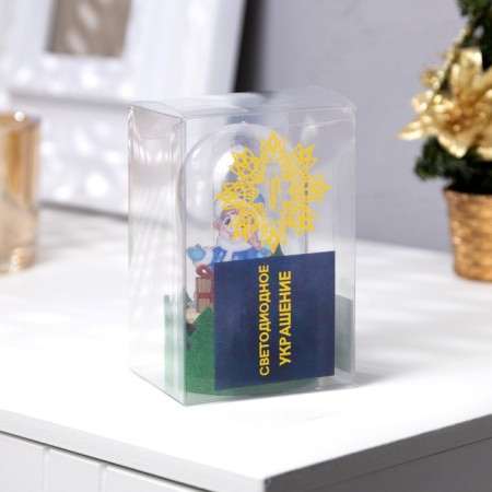 LED figure under the dome "Snow Maiden" 6 × 10 × 6 cm, wood, batteries LR1130X3, glow warm white-3